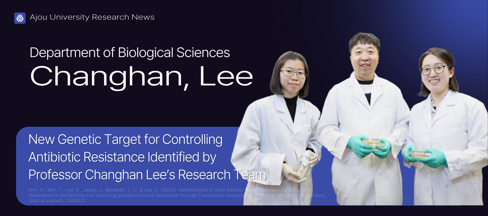New Genetic Target for Controlling Antibiotic Resistance Identified by Professor Changhan Lee’s Research Team